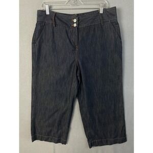 Apostrophe Women's Ink Crop Pants Dark Wash Size 10 Tencel Blend